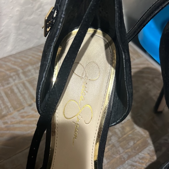 👟👠Jessica Simpson high heels black  shoes size 7M used sign of wearing out - Picture 5 of 15